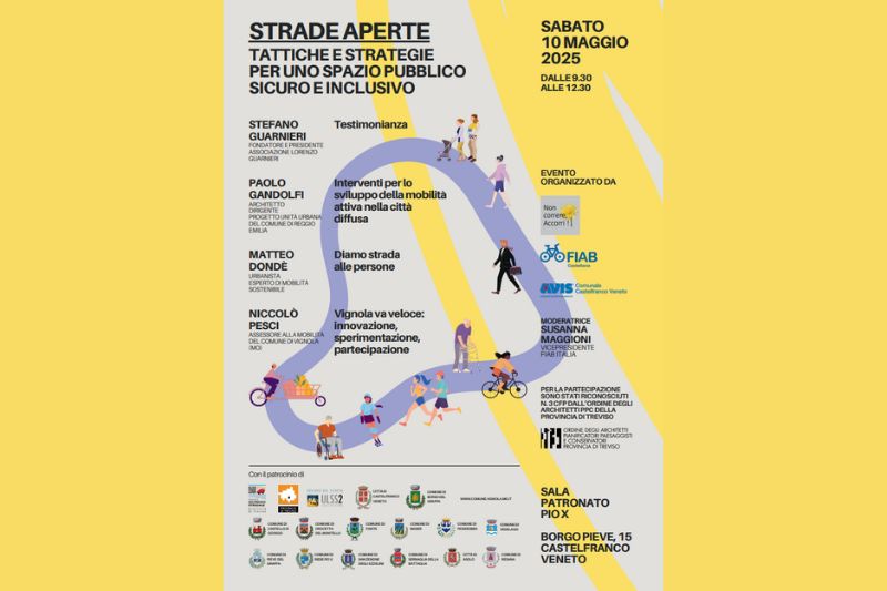 A Castelfranco il convegno "Strade aperte: tattiche e strategie per uno spazio pubblico sicuro e inclusivo"